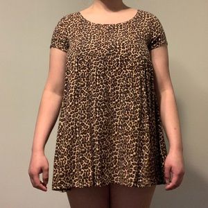 Cheetah print babydoll dress